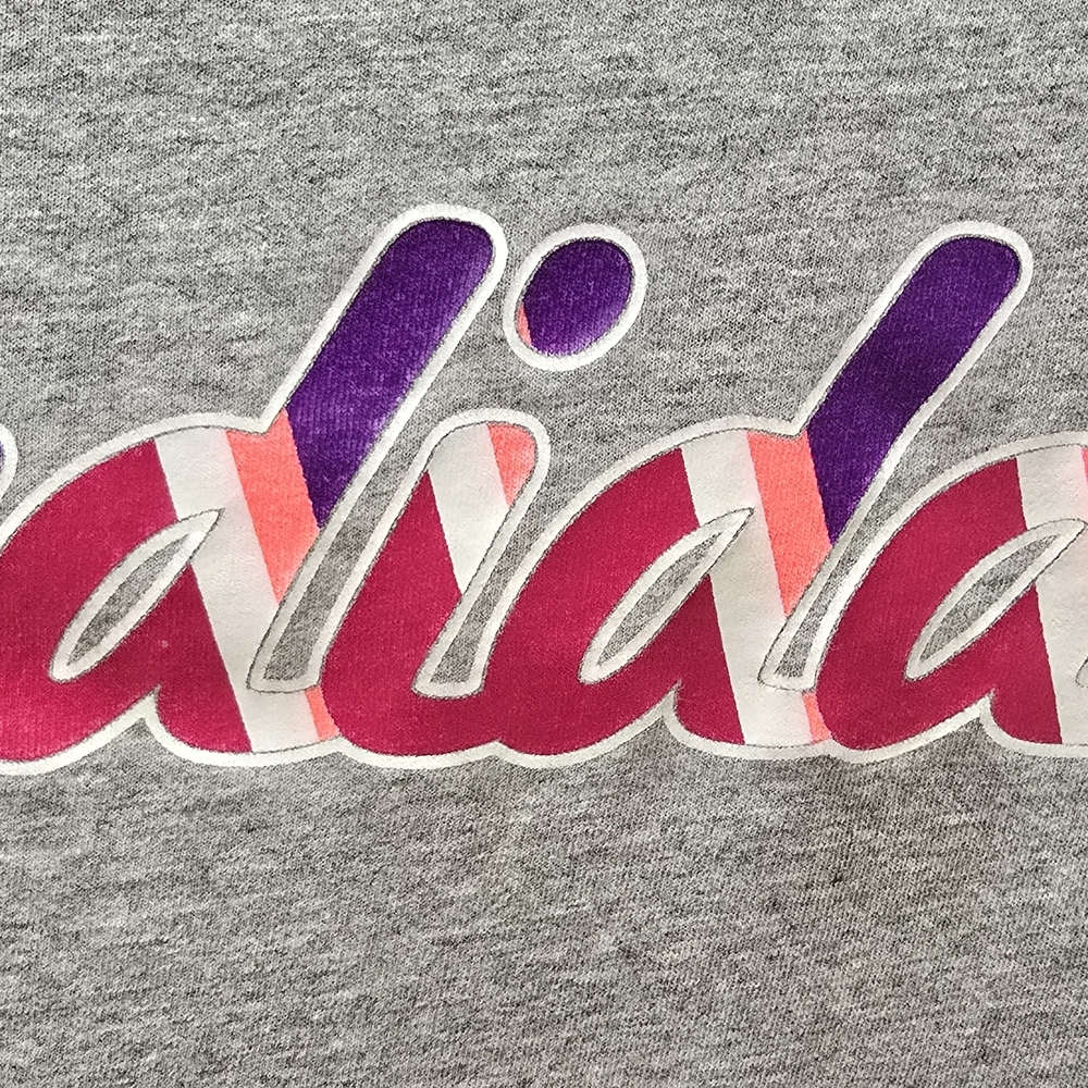 Adidas Gray Long Sleeve with Colorful Logo